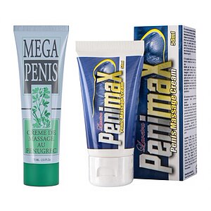 Pachet Cremă Mărire Mega Penis 75ml + Cremă Penis Enlargement Penimax 50ml pe Denysa.ro