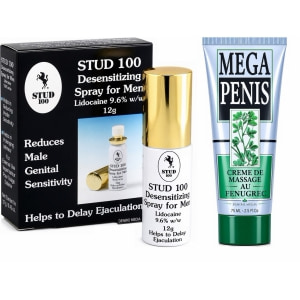Pachet Cremă Mărire Mega Penis 75ml + Spray Stud 100 Original pe Denysa.ro