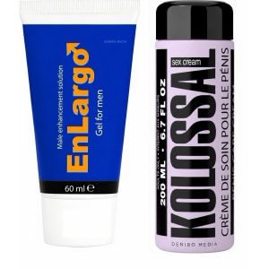 Pachet Cremă Mărirea Penisului Enlargo 100ml + Cremă Mărire Penis Kolossal 200ml pe Denysa.ro