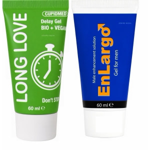 Pachet Cremă Mărirea Penisului Enlargo 100ml + Gel Ejaculare Precoce Long Love 50ml pe Denysa.ro