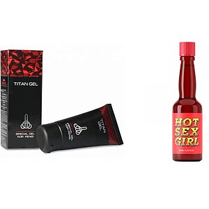 Pachet Crema Marirea Penisului Titan Gel Original 50ml + Afrodisiac Hot Sex Girl 20ml