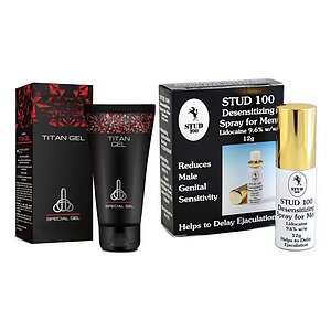 Pachet Cremă Mărirea Penisului Titan Gel Original + Spray Stud 100 Original