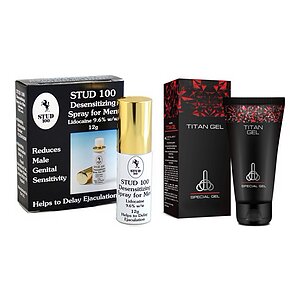 Pachet Cremă Mărirea Penisului Titan Gel Original + Spray Stud 100 Original pe Denysa.ro