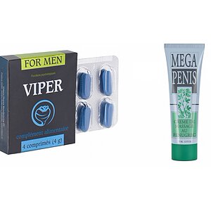 Pachet Crema Mega Penis + Pastile Viper FR 4