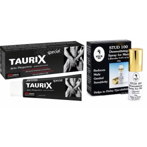 Pachet Cremă Stimulatoare Taurix Extra Strong 40ml + Spray Stud 100 Original pe Denysa.ro
