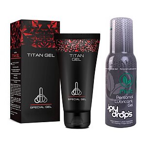Pachet Cremă Titan Gel + Lubrifiant Joy Drops Mint pe Denysa.ro