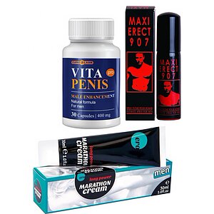 Pachet Maraton Viril: Kit 3-în-1 pentru Erecție Max pe Denysa.ro