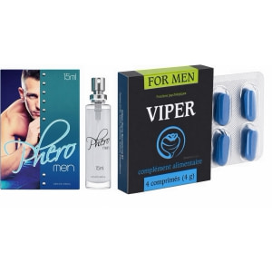 Pachet Parfum cu Feromoni Pheromen 15ml + Pastile Potență Viper FR 4 capsule pe Denysa.ro