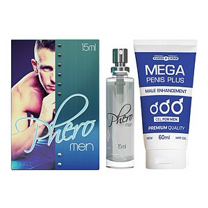 Pachet Parfum cu Feromoni Pheromen 15ml Și Gel Mărire Penis Mega Penis Plus 65ml pe Denysa.ro