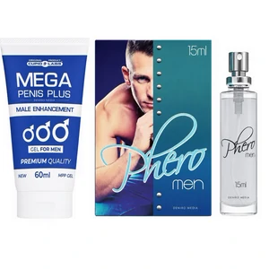 Pachet Parfum cu Feromoni Pheromen 15ml Și Gel Mărire Penis Mega Penis Plus 65ml pe Denysa.ro