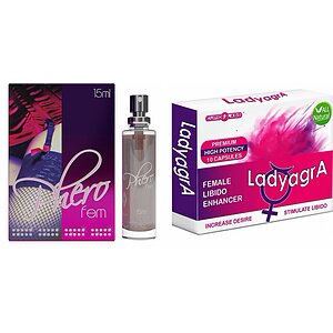 Pachet Parfum Feromoni PheroFem 15ml + Cadou Pastile Libido Ladyagra 10buc