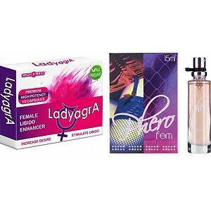 Pachet Parfum Feromoni PheroFem 15ml + Cadou Pastile Libido Ladyagra 10buc