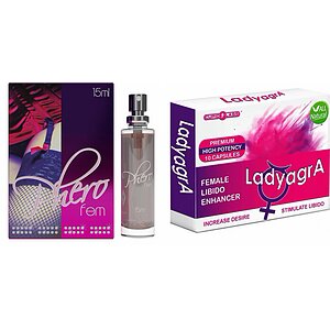 Pachet Parfum Feromoni PheroFem 15ml + Cadou Pastile Libido Ladyagra 10buc pe Denysa.ro