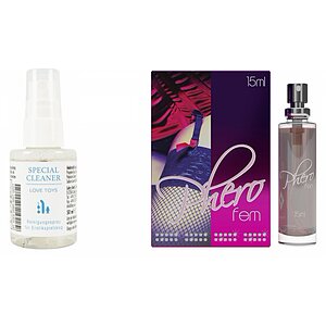 Pachet Parfum Feromoni PheroFem 15ml + Special Cleaner Love Toys 50ml