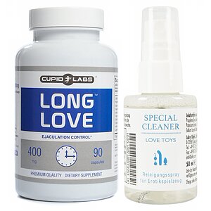 Pachet Pastile Ejaculare Precoce Long Love 90 capsule + Special Cleaner Love Toys 50ml pe Denysa.ro