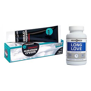 Pachet Pastile Ejaculare Precoce Long Love 90buc + Penis Marathon Long Power Creme 30ml pe Denysa.ro