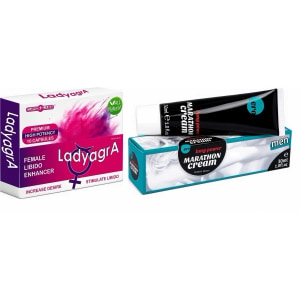 Pachet Pastile Libido Ladyagra 10buc + Penis Marathon Long Power Creme 30ml pe Denysa.ro