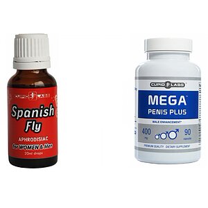 Pachet Pastile Marirea Penisului Mega Penis Plus 90buc + Picaturi Afrodisiace Spanish Fly 20ml pe Denysa.ro