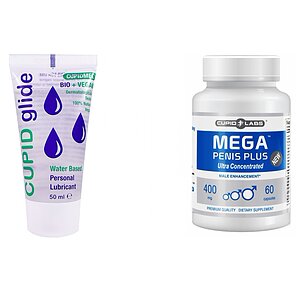 Pachet Pastile Marirea Penisului Mega Penis Plus + Lubrifiant Bio Cupid Glide pe Denysa.ro