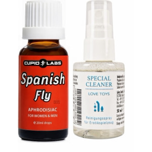 Pachet Picături Afrodisiace Spanish Fly 20ml + Special Cleaner Love Toys 50ml pe Denysa.ro