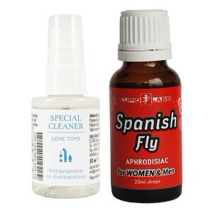 Pachet Picături Afrodisiace Spanish Fly 20ml + Special Cleaner Love Toys 50ml pe Denysa.ro