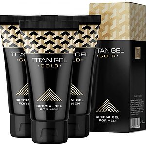 Pachet promotional 3 x Gel Titan Gold, pentru barbati, 50 ml