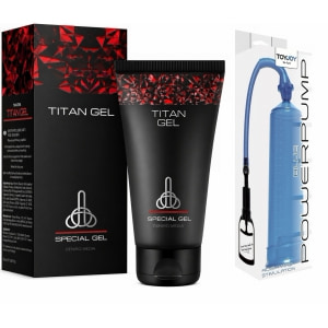 Pachet Promoțional Gel Titan 50 ml și Pompă Mărirea Penisului pe Denysa.ro