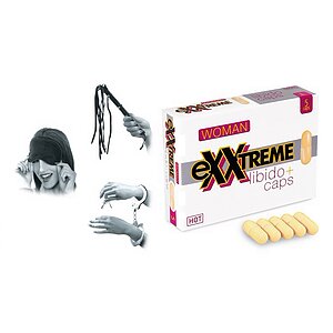 Pachet Set Limited Edition Lovers Fantasy Negru + Capsule Femei eXXtreme Libido Afrodisiac 5buc pe Denysa.ro