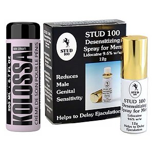 Pachet Spray Stud 100 Original + Cremă Mărire Penis Kolossal 200ml pe Denysa.ro