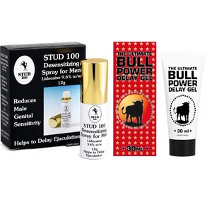 Pachet Spray Stud 100 Original + Gel Ejaculare Prematură Bull Power Delay 30ml pe Denysa.ro
