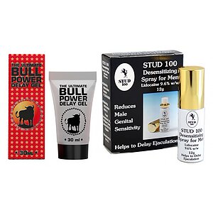 Pachet Spray Stud 100 Original + Gel Ejaculare Prematură Bull Power Delay 30ml pe Denysa.ro