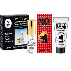 Pachet Spray Stud 100 Original + Gel Ejaculare Prematură Bull Power Delay 30ml pe Denysa.ro