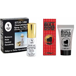 Ejaculare Precoce Pachet Spray Stud 100 Original + Gel Ejaculare Prematura Bull Power Delay 30ml