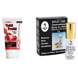 Pachet Spray Stud 100 Original + Lubrifiant Sex Oral Căpșuni 100ml