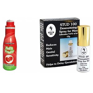 Pachet Spray Stud 100 Original + Lubrifiant Sex Oral Capsuni 100ml