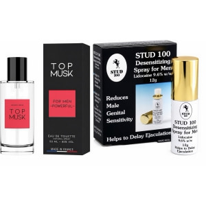 Pachet Spray Stud 100 Original + Parfum Feromoni Top Musk 75ml pe Denysa.ro