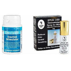 Pachet Spray Stud 100 Original + Pastile Erecție ErectaVit 15 capsule pe Denysa.ro