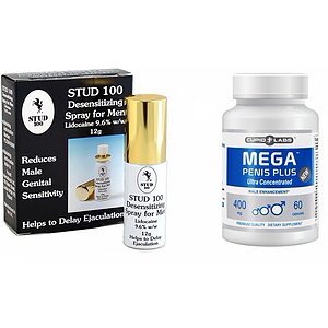 Pachet Spray Stud 100 Original + Pastile Mărirea Penisului Mega Penis Plus pe Denysa.ro