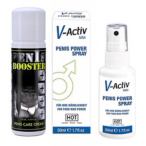 Pachet Spray V-activ Penis Power For Men 50ml + Cremă Pentru Potență Penis Booster 125ml pe Denysa.ro