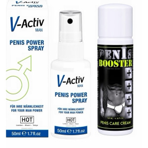 Pachet Spray V-activ Penis Power For Men 50ml + Cremă Pentru Potență Penis Booster 125ml pe Denysa.ro