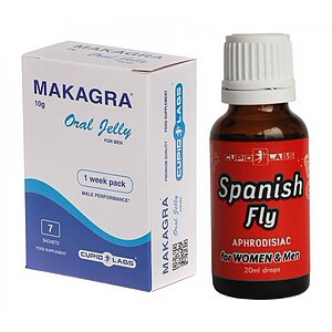 Pachet Stimulent Makagra Oral Jelly 10g + Picături Afrodisiace Spanish Fly 20ml pe Denysa.ro