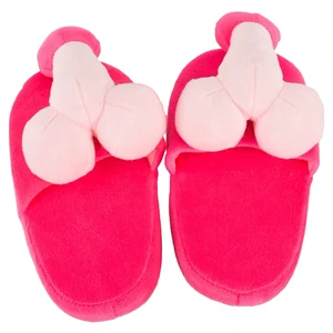 Papuci Pufosi Roz Forma Penis Marime 37 40 Papuci Cadou Amuzant Pentru Femei Penis Roz