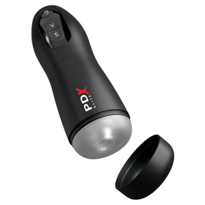 PDX Elite Masturbator Automat 7 Vibrații 7 Sucțiuni Reîncărcabil Negru