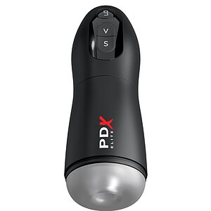 PDX Elite Masturbator Automat 7 Vibrații 7 Sucțiuni Reîncărcabil Negru pe Denysa.ro