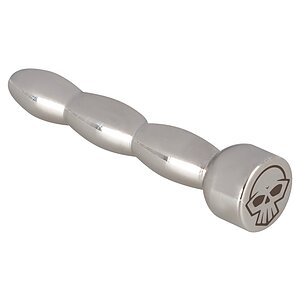 Penis Plug With Stopper Skull Argintiu