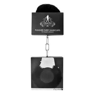 Pleasure Handcuffs Furry Negru