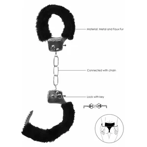 Pleasure Handcuffs Furry Negru