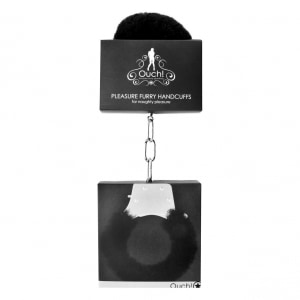 Pleasure Handcuffs Furry Negru