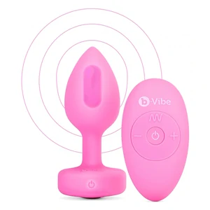 Plug Anal B-Vibe cu Inimă - 15 Moduri, 6 Nivele Roz