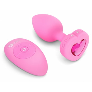 Plug Anal B-Vibe cu Inimă - 15 Moduri, 6 Nivele Roz pe Denysa.ro